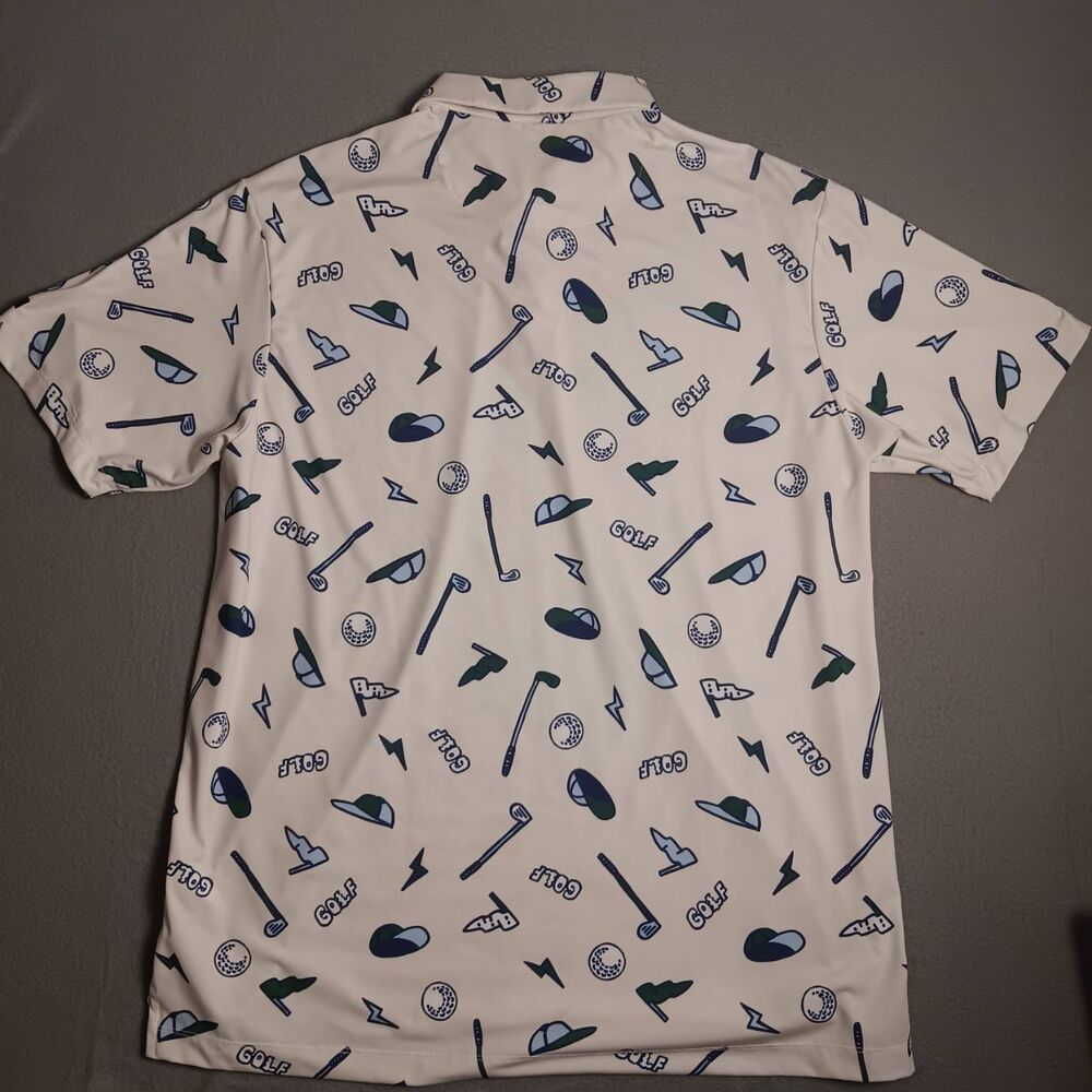 Bad Birdie Men's XXL Performance Polo- All Over Print - Golf Casual- EUC - Picture 12 of 13